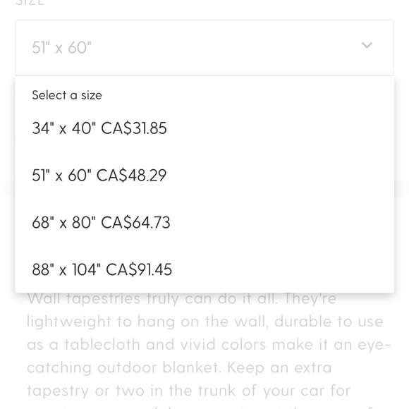 Society6 Unique Geometric Print Tapestry 51” x 60” - Picture 5 of 5